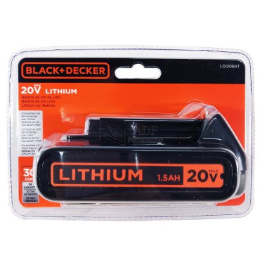Bateria Íon Lítio 1.5Ah 20V - BLACK+DECKER-LD120BAT