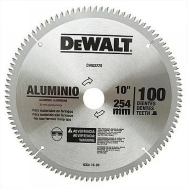 Disco De Serra 250mm 100d para alumínio -  Dewalt DWA03220