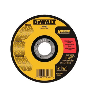 Disco de corte inox 4.1/2 - DEWALT DW8062