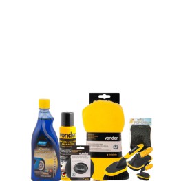 KIT escovas e produtos de limpeza automotiva com 8 produtos - VONDER