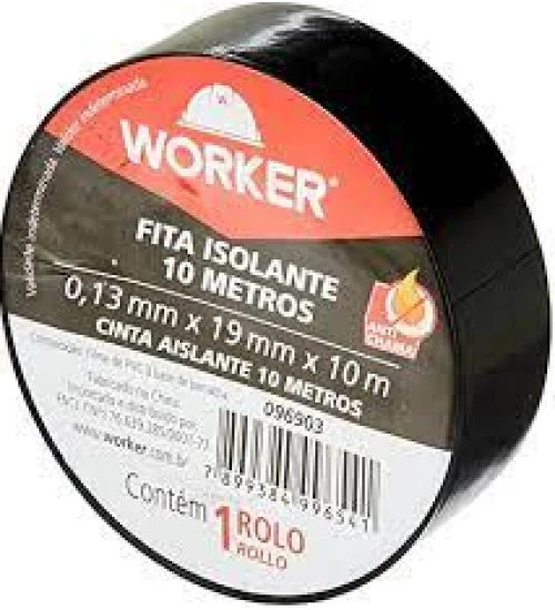 FITA ISOLANTE ANTI CHAMA 19MM X 10M - 96903 WORKER
