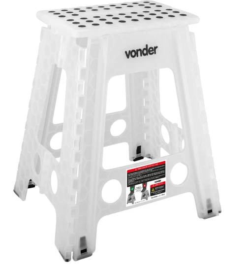 BANQUETA PLÁSTICA DOBRÁVEL TRANSPARENTE ALTURA 45 CM VONDER