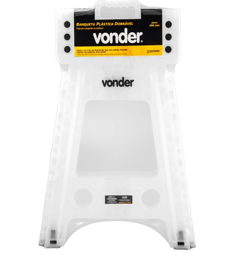 BANQUETA PLÁSTICA DOBRÁVEL TRANSPARENTE ALTURA 45 CM VONDER