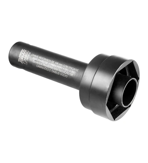Chave sextavada de 106 mm P/ porca do cubo da roda traseira sem redução ("canela seca") Volvo (exceto as séries FH, NH e FM) e dos ônibus B10M e B12 734800 RAVEN
